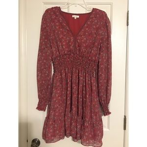 Red/white floral dress